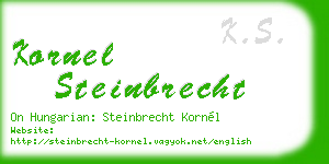 kornel steinbrecht business card